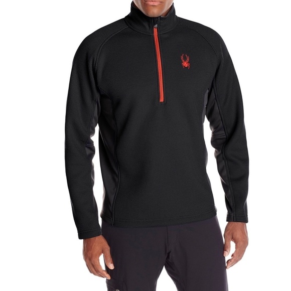 Men’s new Spyder black quarter zip pullover sweater size small - Picture 1 of 6
